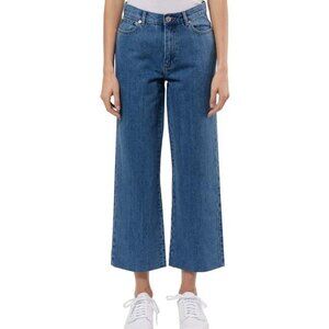 APC Sailor High Rise Jeans Raw Hem Wide Leg Blue Size 24